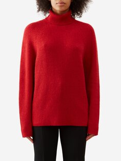 Кашемировый свитер в рубчик с высоким воротником wigman Gabriela Hearst, красный