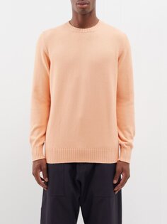 Хлопковый свитер с круглым вырезом Ghiaia Cashmere, оранжевый