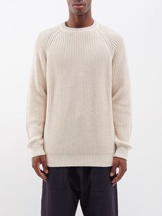 Свитер marinaio из хлопка в рубчик Ghiaia Cashmere, бежевый