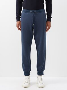 Спортивные брюки из смесового хлопка с кулиской Giorgio Armani, синий