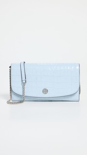 Кошелек Tory Burch Robinson Embossed Chain, синий