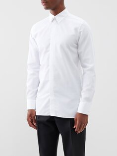 Рубашка из хлопкового поплина с металлическими полосками Givenchy, белый