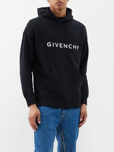 Худи из хлопкового джерси с логотипом Givenchy, черный