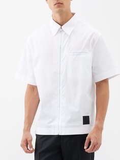 Рубашка из хлопкового поплина на молнии с нашивкой-логотипом Givenchy, белый