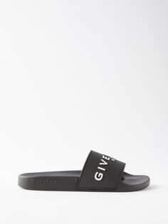 Резиновые шлепанцы с логотипом Givenchy, черный