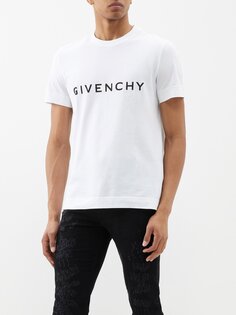 Футболка из хлопкового джерси с логотипом Givenchy, белый