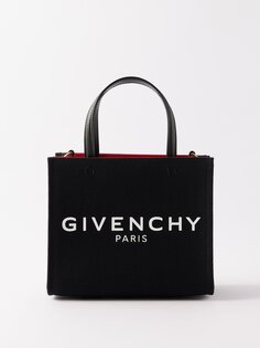 Маленькая холщовая сумка-тоут g-tote с логотипом Givenchy, черный