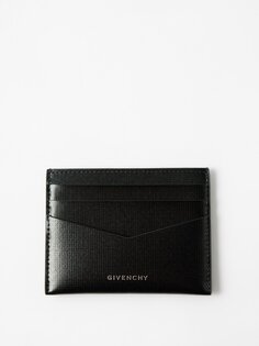 Кожаный картхолдер с логотипом Givenchy, черный