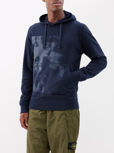 Толстовка foam one-print из хлопкового джерси Stone Island, синий