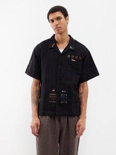 Рубашка из хлопковой ткани с вышивкой «привет» Story MFG, черный