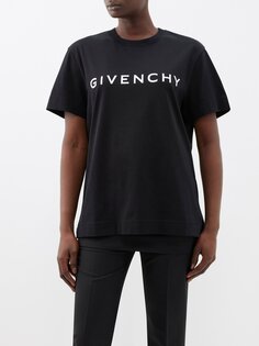 Футболка из хлопкового джерси с логотипом Givenchy, черный
