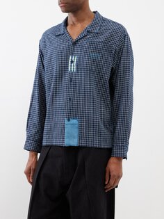 Рубашка greetings из органического хлопка с вышивкой Story MFG, синий