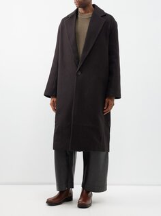 Пальто из смесовой шерсти с заниженными плечами Studio Nicholson, коричневый