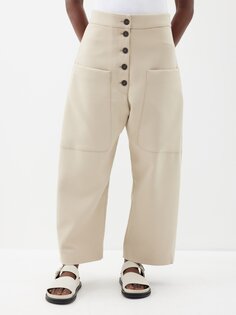 Широкие брюки из джерси taupo с высокой посадкой Studio Nicholson, бежевый