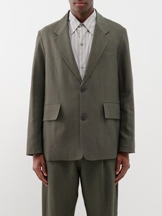 Твиловый пиджак оверсайз mizumi Studio Nicholson, зеленый