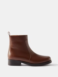 Кожаные ботинки с квадратным носком Studio Nicholson, коричневый