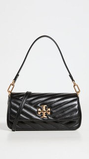 Сумка через плечо Tory Burch Kira Chevron Small Flap Shoulder, черный