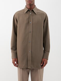 Твиловая рубашка akako с длинными рукавами Studio Nicholson, коричневый