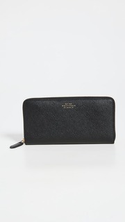 Кошелек Smythson Large Zip Around, черный