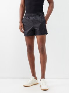 Плавки-шорты web stripe с узором gg-supreme Gucci, черный