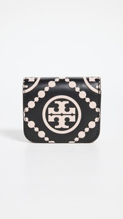 Кошелек Tory Burch T Monogram Contrast Embossed Mini, черный