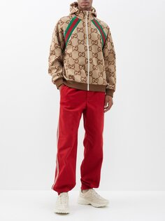 Куртка с капюшоном и принтом gg Gucci, бежевый