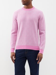 Жаккардовый шерстяной свитер gg supreme Gucci, розовый