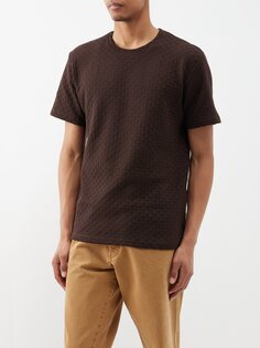 Жаккардовая хлопковая футболка Sunflower, коричневый