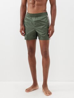 Жаккардовые шорты для плавания с узором gg Gucci, зеленый