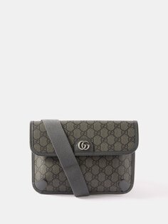 Сумка через плечо из холщовой ткани с логотипом gg Gucci, черный