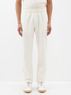 Костюмные брюки из смесового хлопка с эластичной талией Sunspel, белый