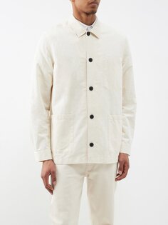 Верхняя рубашка из хлопковой парусины Sunspel, белый