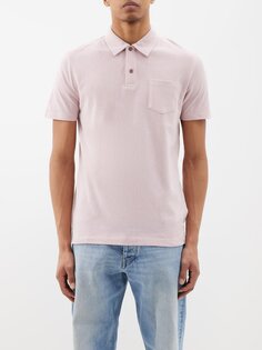 Рубашка-поло riviera из хлопкового пике Sunspel, розовый