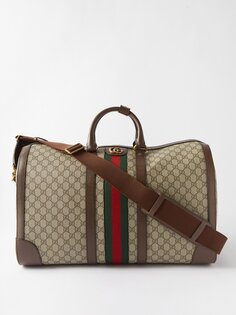 Спортивная сумка gg supreme из холщовой ткани Gucci, бежевый