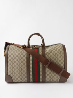 Спортивная сумка gg supreme из холщовой ткани Gucci, бежевый