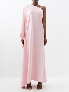 Креповое платье макси betsy на одно плечо Taller Marmo, розовый