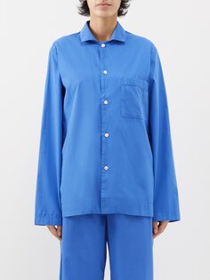 Пижамная рубашка из органического поплина из органического хлопка Tekla, синий