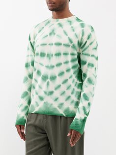 Кашемировый свитер web flare цвета тай-дай The Elder Statesman, зеленый