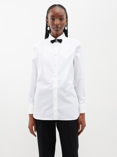 Рубашка из хлопкового поплина с галстуком-бабочкой Gucci, белый