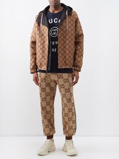 Двусторонняя куртка с капюшоном Gucci, черный