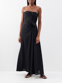 Платье bima со сборками из вуали. The Row, черный