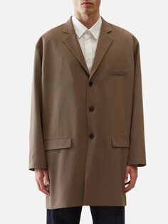 Твиловое пальто xandros с карманами и клапанами The Row, бежевый