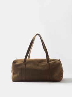 Дорожная сумка gio из матовой замши The Row, коричневый
