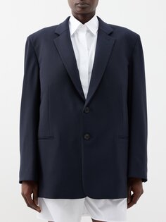 Однобортный шерстяной пиджак cochise The Row, синий