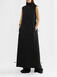 Платье almi из смесовой шерсти, украшенное перьями The Row, черный