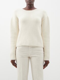 Кашемировый свитер iri с овальным вырезом The Row, белый