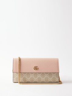 Клатч из зерненой кожи gg marmont Gucci, розовый