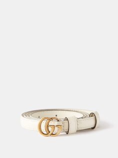 Лакированный ремень gg-marmont Gucci, белый