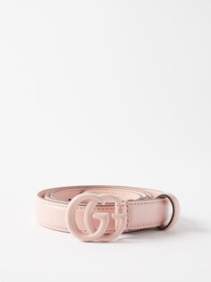 Кожаный ремень с узором gg marmont Gucci, розовый