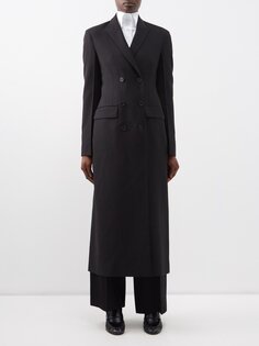 Двубортное пальто evy из смесовой шерсти The Row, черный